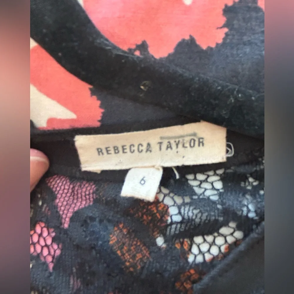 Rebecca Taylor Lace Insert Dress - Size 6 - Picture 5 of 6